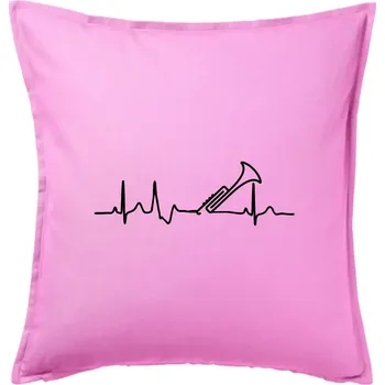 Polštář Trubka ekg - Polštář 50x50 - 50x50 - Pouze potah ( Růžová )