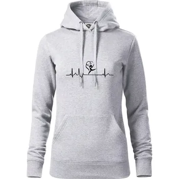 Dámská mikina EKG moderní gymnastika stuha - Mikina dámská Cape s kapucí - S ( Světlešedý Melír )
