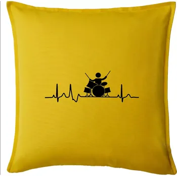 Polštář EKG bubeník - Polštář 50x50 - 50x50 - Pouze potah ( Žlutá )