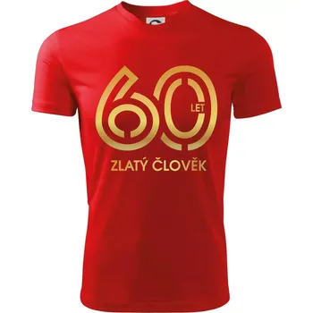 60 let zlatý člověk - Dětské triko sportovní (dresovina) - 158 cm/12 let ( Červená )