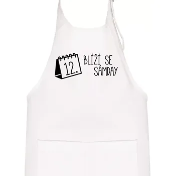Kuchyňská zástěra Blíží se Sámday - Dětská zástěra na vaření - Univerzální velikost ( Bílá )