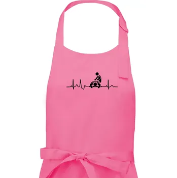 Kuchyňská zástěra EKG masáž - Pánská zástěra na vaření - Univerzální velikost ( Růžová )