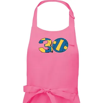 Kuchyňská zástěra Volejbal kulaté narozeniny 30 - Pánská zástěra na vaření - Univerzální velikost ( Růžová )