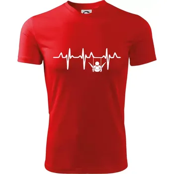 Chlapecké tričko EKG cvičení kruhy - Dětské triko sportovní (dresovina) - 122 cm/6 let ( Červená )