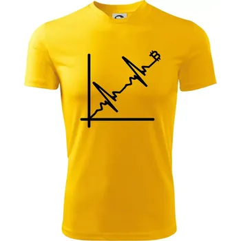 EKG graf bitcoin - Dětské triko sportovní (dresovina) - 146 cm/10 let ( Žlutá )