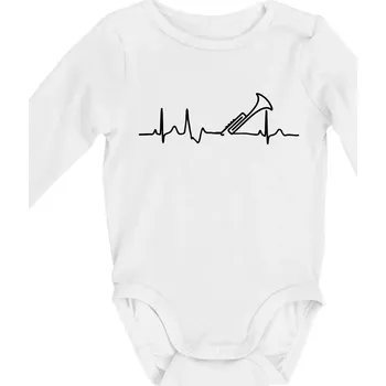Trubka ekg - Body kojenecké s dlouhým rukávem - Dlouhý r. do 3 měs ( Bílá )