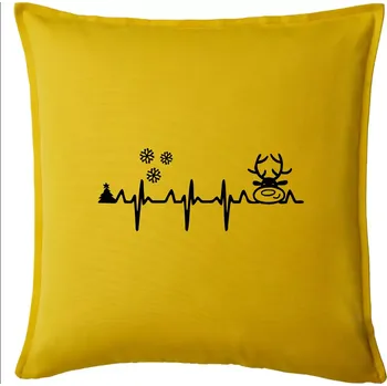 Polštář EKG Vánoce Vločky a sob - Polštář 50x50 - 50x50 - Pouze potah ( Žlutá )