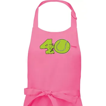Kuchyňská zástěra Tenis kulaté narozeniny 40 - Dámská zástěra na vaření - Univerzální velikost ( Růžová )