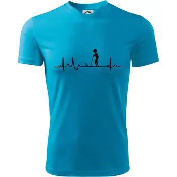 Chlapecké tričko EKG kroket - Dětské triko sportovní (dresovina) - 146 cm/10 let ( Světlý tyrkys )