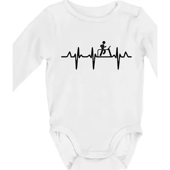 Kojenecký body EKG běžecký pás - Body kojenecké s dlouhým rukávem - Dlouhý r. do 3 měs ( Bílá )