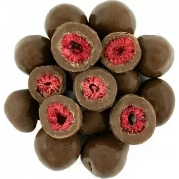 Sušené ovoce GRIZLY Lyofilizované maliny v mléčné čokoládě 250g