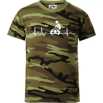 EKG masáž - Dětské maskáčové triko - 134 cm/8 let ( Zelený maskáč )