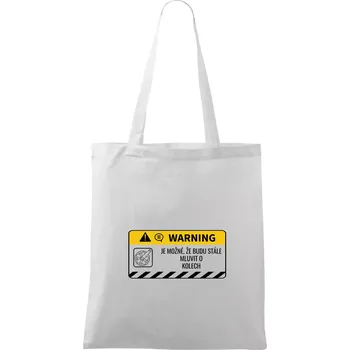 Nákupní taška Warning mluvení - Kolo - Taška bavlněná - 42 x 38 cm ( Bílá )