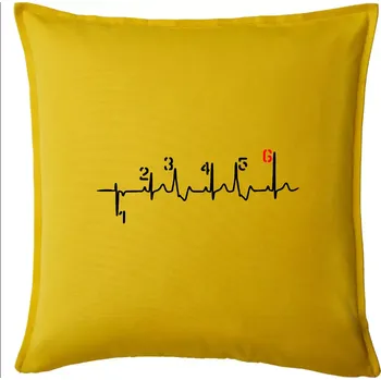 Polštář Moto EKG řazení - Polštář 50x50 - 50x50 - Pouze potah ( Žlutá )