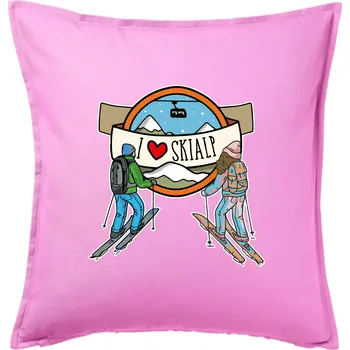 Polštář I love skialp - Polštář 50x50 - 50x50 - Pouze potah ( Růžová )