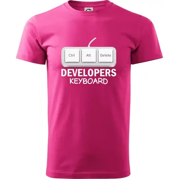 Pánská móda Developers keyboard - Klasické pánské triko vyšší gramáže - L ( Purpurová )