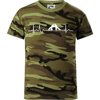 Chlapecké oblečení Judo Ekg - Dětské maskáčové triko - 134 cm/8 let ( Zelený maskáč )