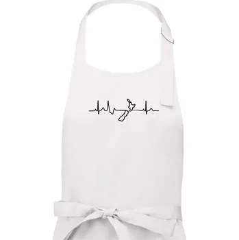 Kuchyňská zástěra Nový Zéland EKG - Pánská zástěra na vaření - Univerzální velikost ( Bílá )