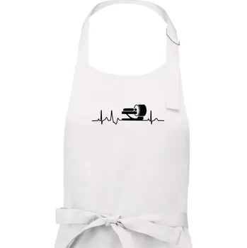 Kuchyňská zástěra EKG radiologie - Dámská zástěra na vaření - Univerzální velikost ( Bílá )