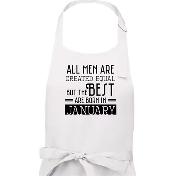 Kuchyňská zástěra All men are created equal january - Pánská zástěra na vaření - Univerzální velikost ( Bílá )