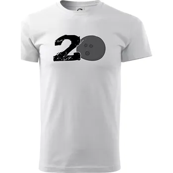 Pánské tričko Bowling kulaté narozeniny 20 - Triko extra velké (5-8XL) - 6XL ( Bílá )