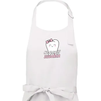 Kuchyňská zástěra Nejlepší zubařka - Dámská zástěra na vaření - Univerzální velikost ( Bílá )