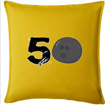 Polštář Bowling kulaté narozeniny 50 - Polštář 50x50 - 50x50 - Pouze potah ( Žlutá )