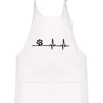 Kuchyňská zástěra Veterinář EKG - Dětská zástěra na vaření - Univerzální velikost ( Bílá )