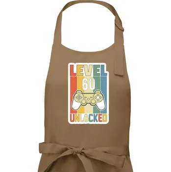Kuchyňská zástěra Gaming narozeniny 60 - Dámská zástěra na vaření - Univerzální velikost ( Cappuccino )
