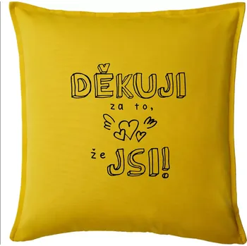 Polštář Děkuji za to, že jsi - Polštář 50x50 - 50x50 - Pouze potah ( Žlutá )