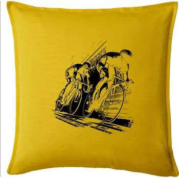 Polštář Silniční cyklistika skica - Polštář 50x50 - 50x50 - Pouze potah ( Žlutá )