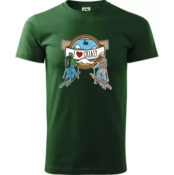 Pánské tričko I love skialp - Triko extra velké (5-8XL) - 8XL ( Lahvově zelená )