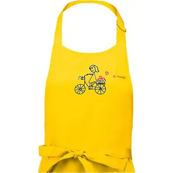 Kuchyňská zástěra Láska kolo - Dámská zástěra na vaření - Univerzální velikost ( Žlutá )