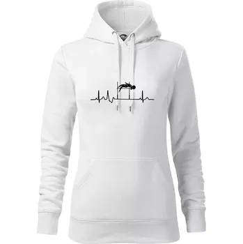 Dámská mikina EKG skok do výšky - Mikina dámská Cape s kapucí - 2XL ( Bílá )