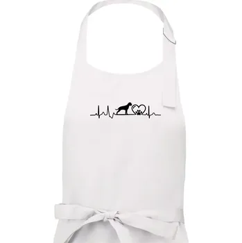 Kuchyňská zástěra Německý boxer EKG - Dámská zástěra na vaření - Univerzální velikost ( Bílá )