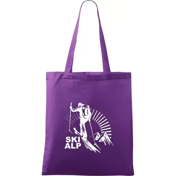 Nákupní taška Skialp trip - Taška bavlněná - 42 x 38 cm ( Fialová )