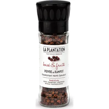 Koření La Plantation Kampotský pepř červený 60g mlýnek