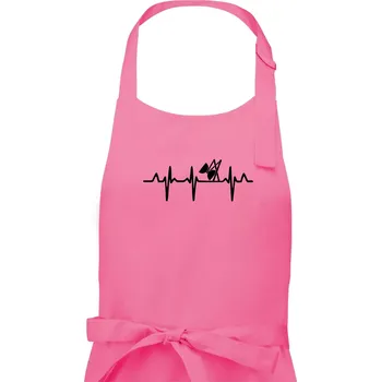 Kuchyňská zástěra EKG diabolo - Dámská zástěra na vaření - Univerzální velikost ( Růžová )