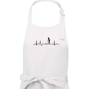 Kuchyňská zástěra EKG kroket - Dámská zástěra na vaření - Univerzální velikost ( Bílá )