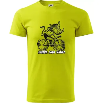 Jezdím jako kanec - Klasické pánské triko vyšší gramáže - S ( Limetková )