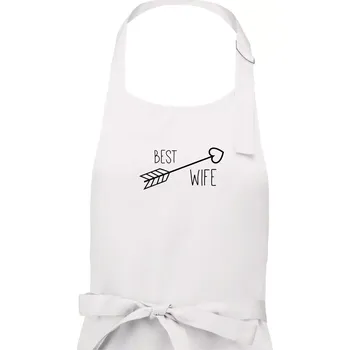 Kuchyňská zástěra Best Wife - Dámská zástěra na vaření - Univerzální velikost ( Bílá )