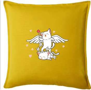 Polštář Kočky Amorův šíp - Polštář 50x50 - 50x50 - Pouze potah ( Žlutá )