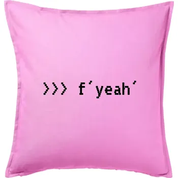 Polštář Python f yeah - Polštář 50x50 - 50x50 - Pouze potah ( Růžová )
