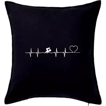 Polštář Plavání EKG - Polštář 50x50 - 50x50 - Včetně výplně ( Černá )