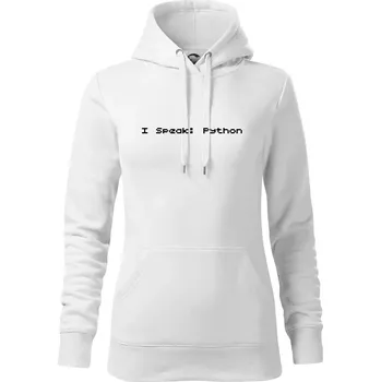 Dámská mikina I Speak Python - Mikina dámská Cape s kapucí - XS ( Bílá )