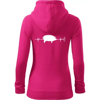 Dámská mikina EKG gril - Dámská mikina trendy zipper s kapucí - XL ( Purpurová )