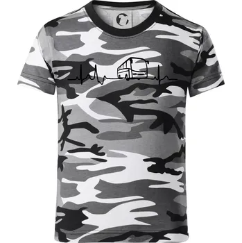 Chlapecké oblečení EKG autobus - Dětské maskáčové triko - 122 cm/6 let ( Šedý maskáč )