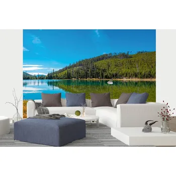 Fototapeta DIMEX | Samolepicí vliesová fototapeta na zeď Jezero v Yellowstonu MA-5-3044 | 375 x 250 cm | zelená, modrá, žlutá + Samolepicí vliesová fototapeta na stěnu DIMEX Jezero v Yellowstonu MA53044 v rozměru 375 x 250 cm