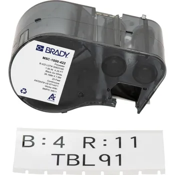 Pásek do tiskárny Brady M5C-1500-422 / 170859, 38.10 mm x 7.62 m, Polyester, černý tisk / bílý podklad