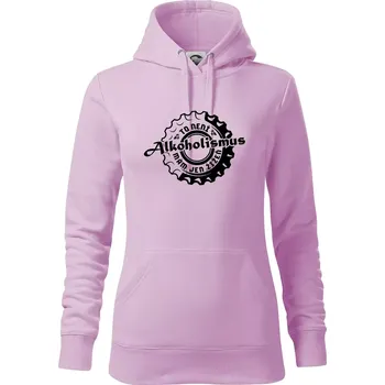 Dámská mikina Alkoholismus pivo - Mikina dámská Cape s kapucí - XS ( Orchid )